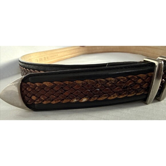 Tommy Bahama Men's Leather Belt Stainless Buckle &Tip Made in Spain 38 - Picture 3 of 5